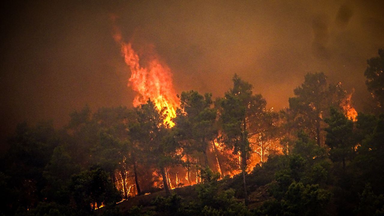 Así se ve una de las zonas más afectadas por un incendio en una isla griega