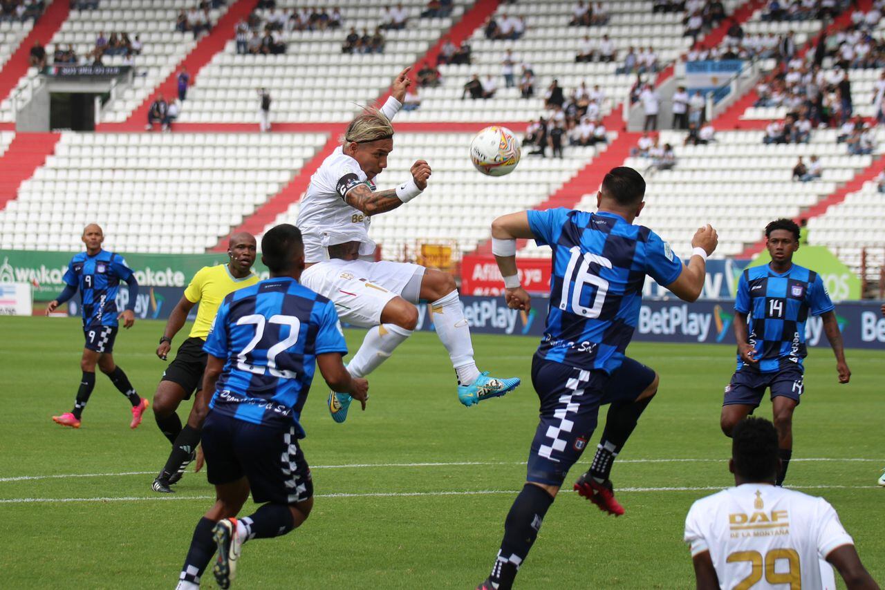 Imagen del partido entre Once Caldas y Boyacá Chicó por la fecha 1 del primer semestre de la Liga colombiana 2024.