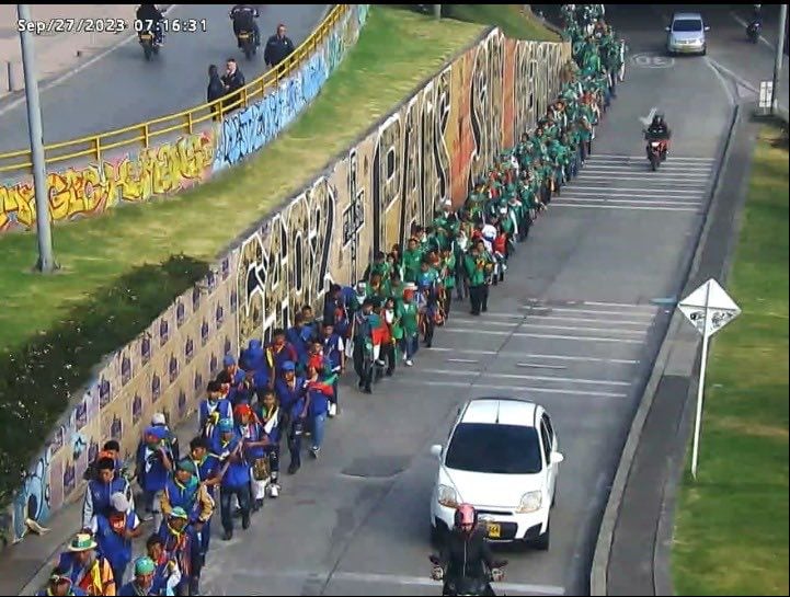 Avanzan las manifestaciones en Bogotá.