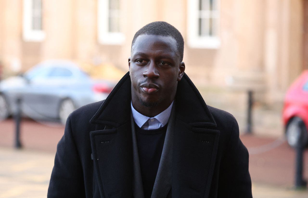 Manchester City's Benjamin Mendy arrives at Chester Crown Court for his trial following allegations of rape and sexual assault, Chester, Britain, December 20, 2022 REUTERS/Phil Noble