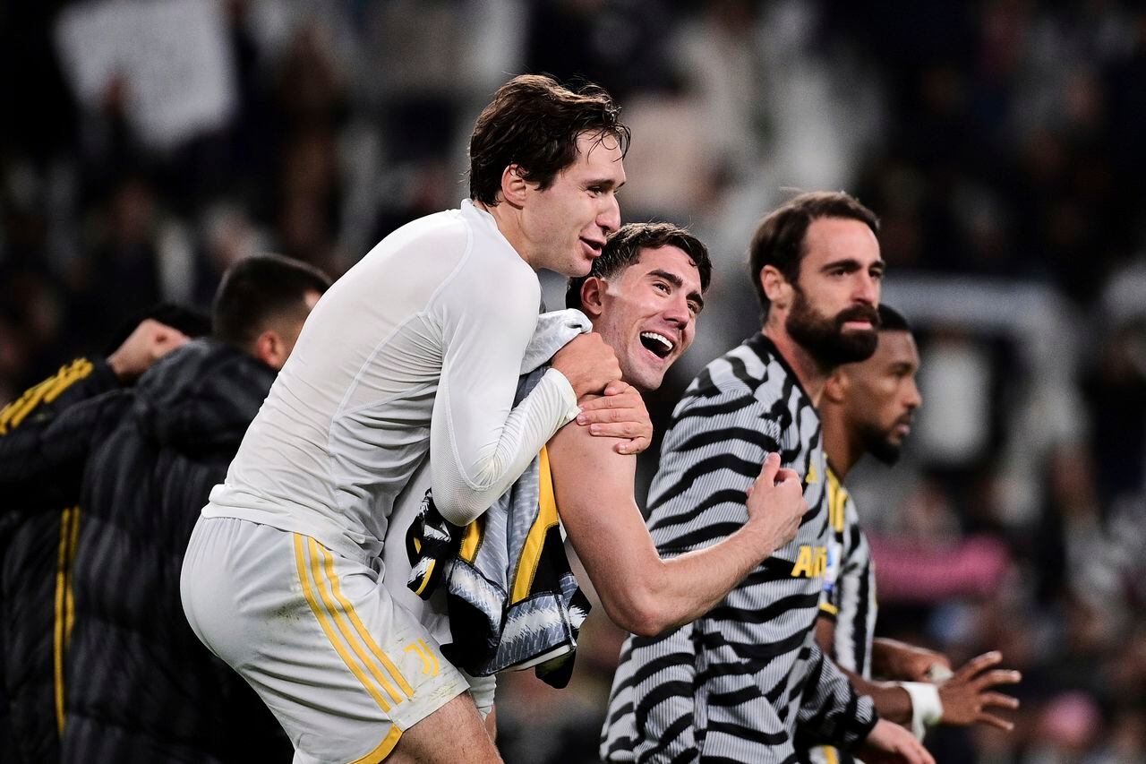 Juventus celebrando su triunfo ante el Hellas Verona.