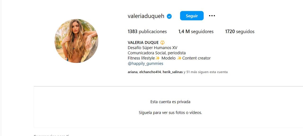 Valeria Duque puso privada su cuenta de Instagram después de que la acusaran de tener una aventura con Rauw Alejandro.
