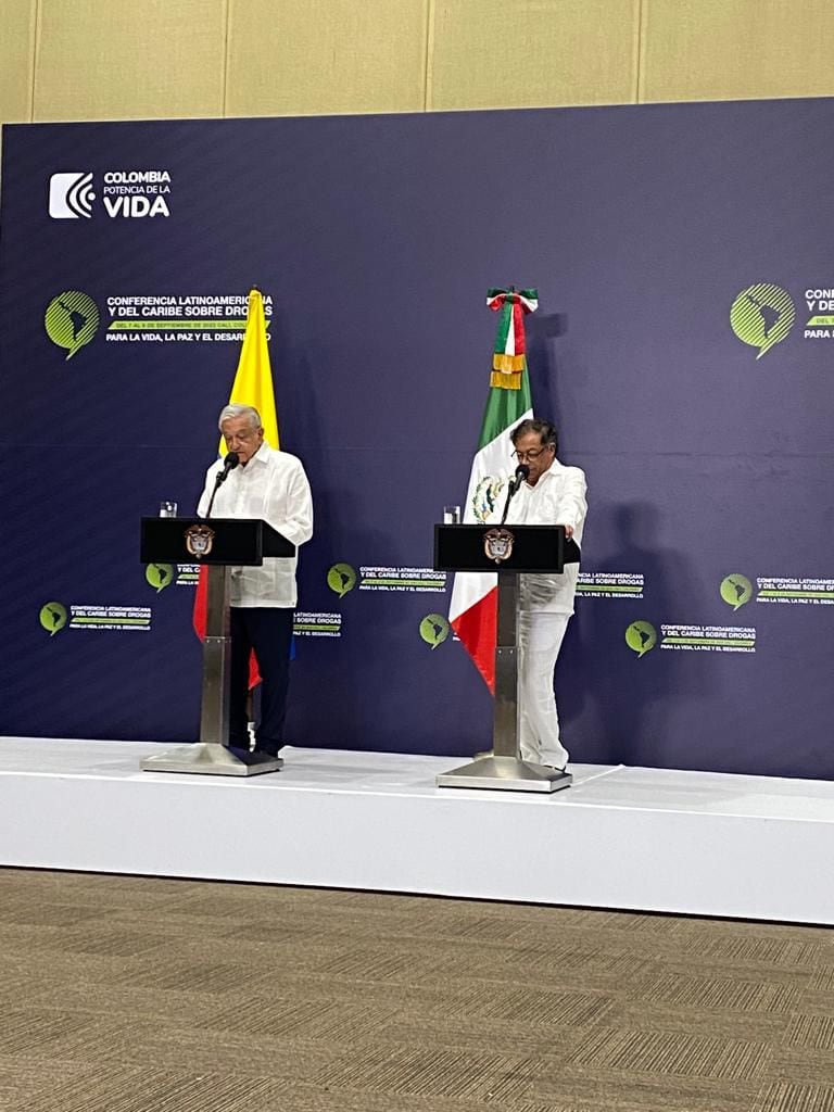 Declaraciones del presidente de Colombia, Gustavo Petro, y el de México, Andrés Manuel López Obrador. Cali, septiembre 9 de 2023.