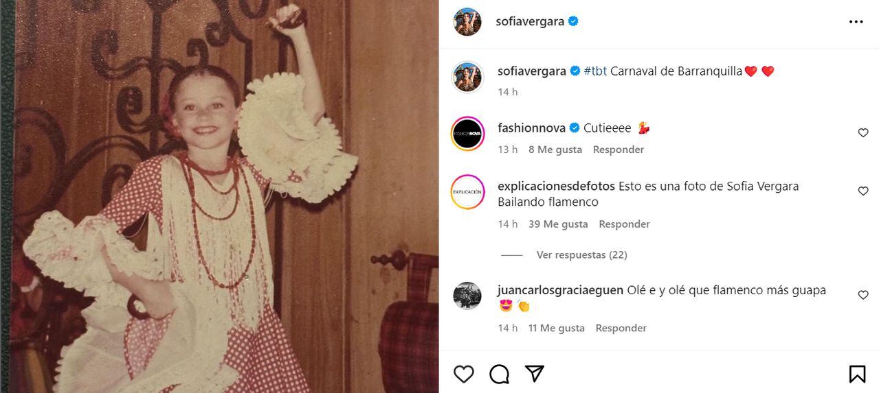 Sofía Vergara compartió una tierna fotografía en su cuenta de Instagram que desató todo tipo de comentarios en redes sociales.
