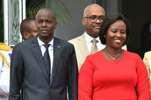 El asesinado presidente de Haití, Jovenel Moise, y su esposa, Martine Moise.