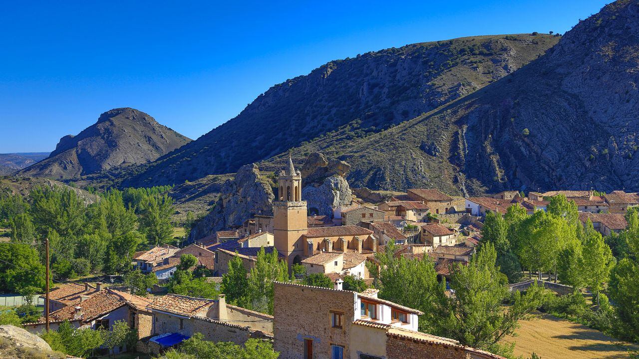 Miravete de la Sierra en la Comarque du Maestrazgo, provincia de Teruel, comuna autónoma de Aragón, España.