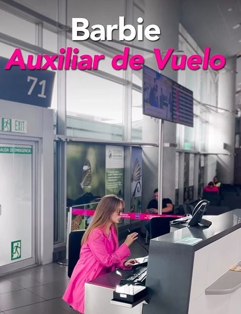 Desde el Aeropuerto Internacional El Dorado se unieron a la tendencia de redes sociales, en donde se están promocionando diferentes temáticas, con base en el estreno de la película ‘Barbie’ este 20 de julio.