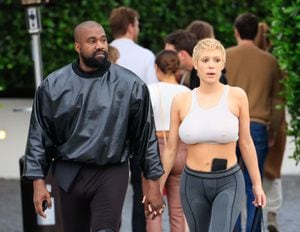 LOS ANGELES, CA - MAY 13: Kanye West and Bianca Censori are seen on May 13, 2023 in Los Angeles, California.  (Photo by Rachpoot/Bauer-Griffin/GC Images)