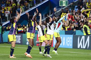Colombia celebrando su triunfo ante Alemania