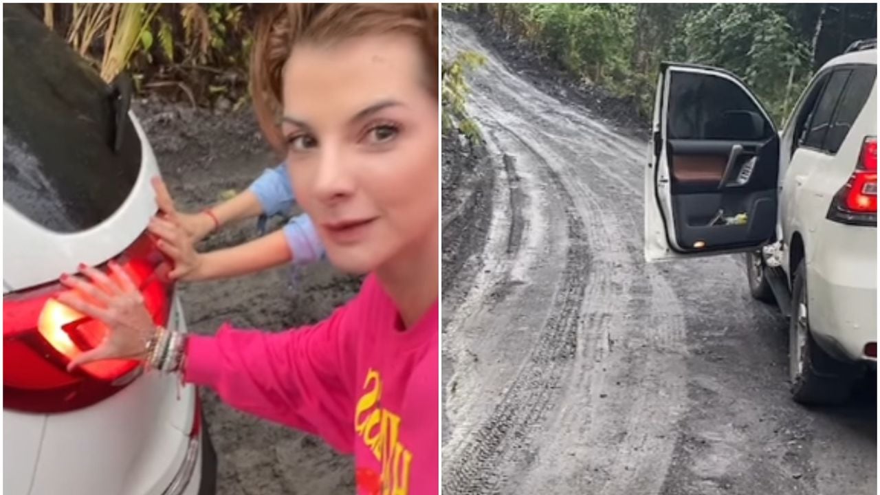 Carolina Cruz publicó varios videos en redes sociales mostrando el accidente que sufrió en carretera.