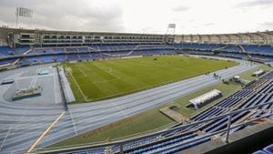 Panorámica del estadio Pascual Guerrero, sede de la Copa Mundial Femenina Sub20 de 2024.