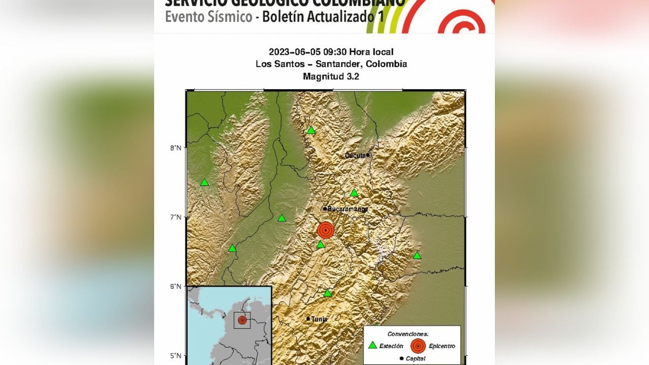 El Servicio Geológico Colombiano informó sobre un nuevo temblor esta vez de magnitud 3.2.