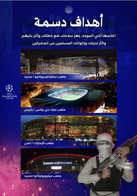 El Estado Islámico amenaza los partidos de Champions League.