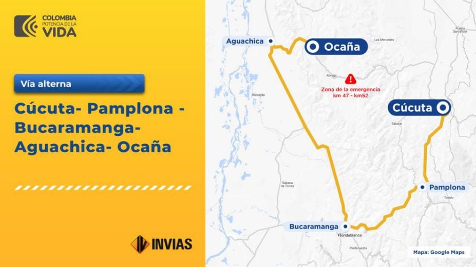 Vía alterna para moverse entre Ocaña y Cúcuta, Norte de Santander.