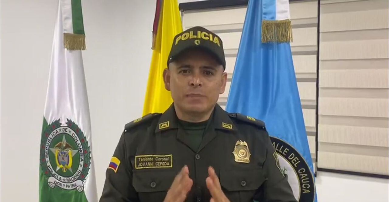 Teniente coronel Jovanni Cepeda, funcionario del Departamento de Policía Valle.