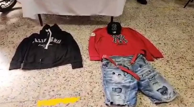 Prendas de vestir incautadas por la Policía, las cuales fueron utilizadas por los responsables de los atentados en Jamundí.