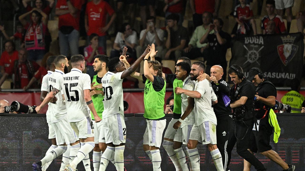 Real Madrid venció 2 a 1 a Osasuna y ganó la Copa del Rey. Foto: AFP.