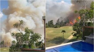 Incendio en Floridablanca, Santander, cerca del conjunto residencial Ruitoque.