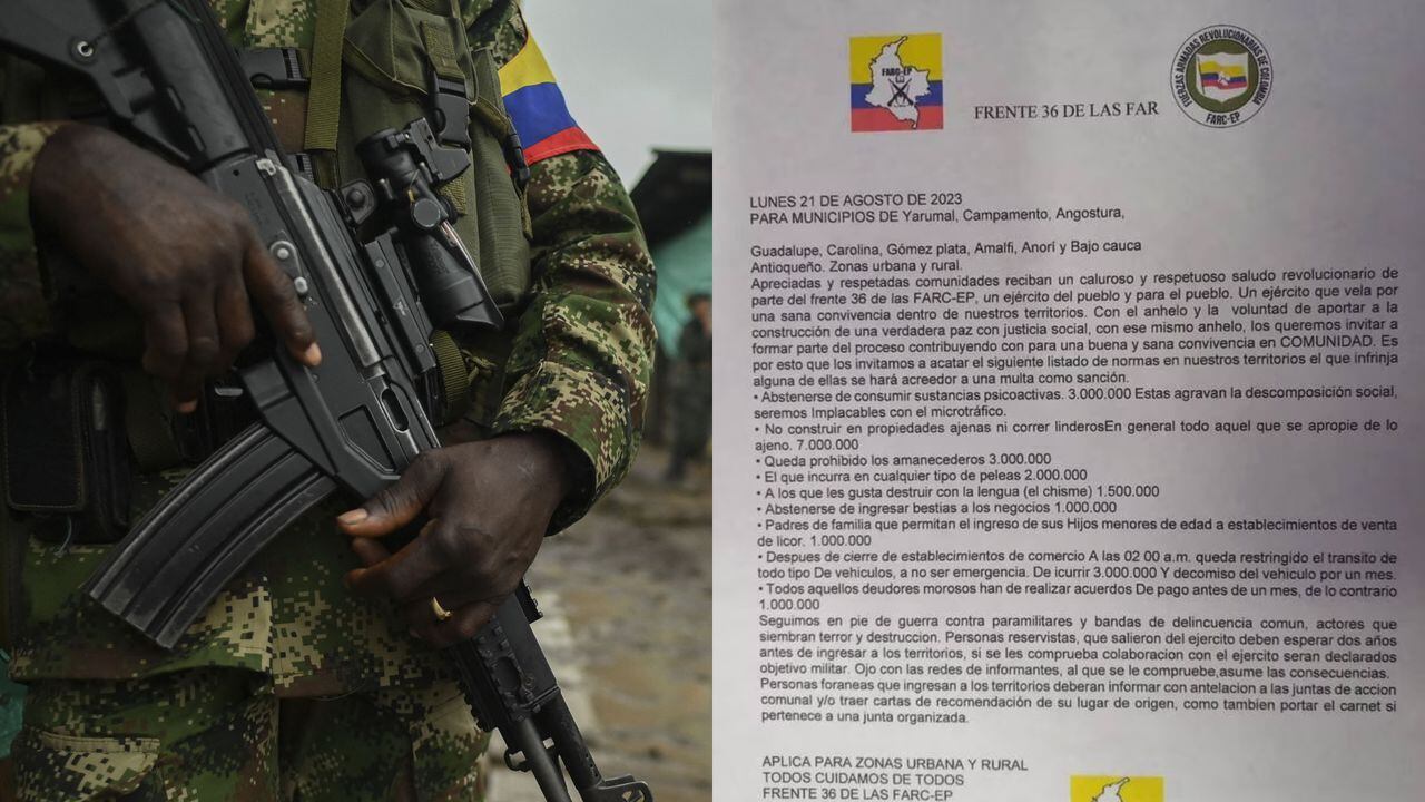 Amenazas de las disidencias de las Farc en Antioquia.