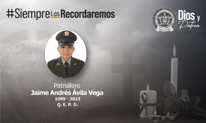 Capturan a los tres asesinos del patrullero Jaime Andrés Ávila, asesinado en Soacha