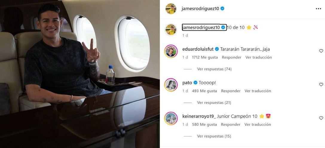 El post de James Rodríguez que causó revuelo en los hinchas de Junior.