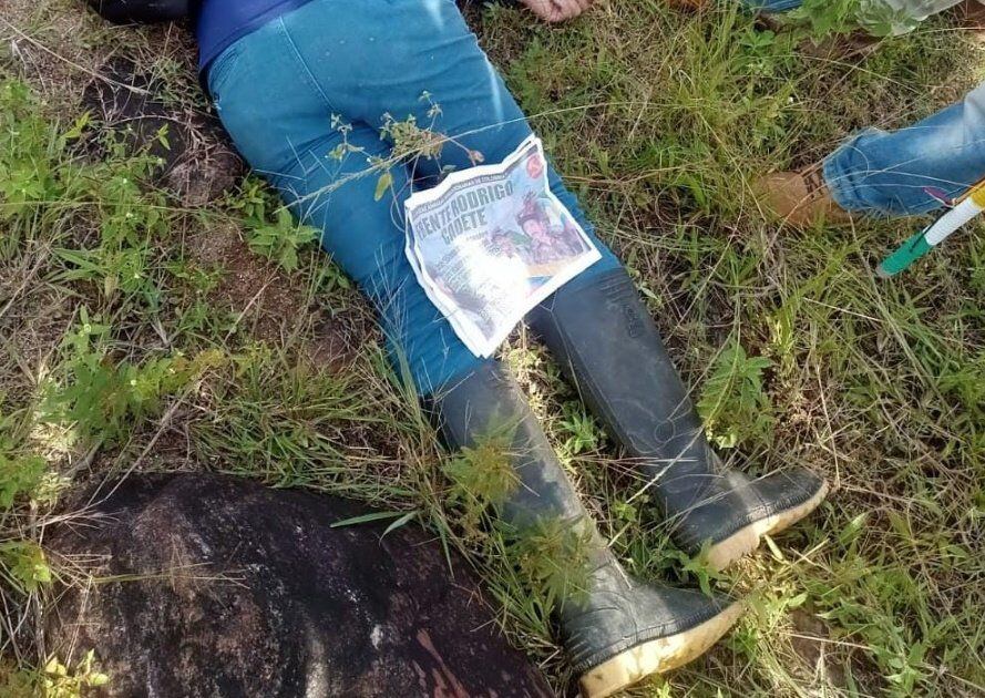 Asesinato de Rigoberto Mendoza en La Aguililla, Puerto Rico, Caquetá. Foto: Tomada de Twitter, Óscar Neira - periodista de Caquetá.