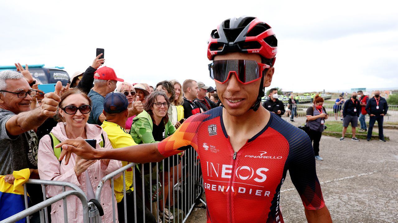 LIENCRES, SPAIN - SEPTEMBER 12: Egan Bernal of Colombia and Team INEOS Grenadiers prior to the 78th Tour of Spain 2023, Stage 16 a 120.1km stage from Liencres to Bejes / #UCIWT / on September 12, 2023 in Liencres, Spain. (Photo by Alexander Hassenstein/Getty Images)