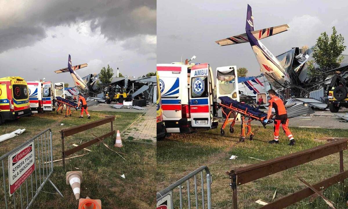 El avión chocó contra un hangar donde había 13 personas