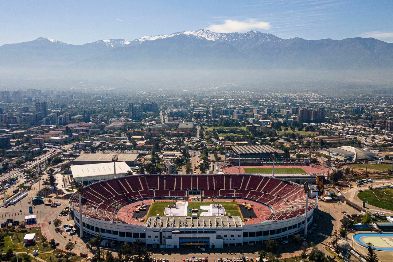 El Estadio Nacional de Santiago se encuentra días antes del inicio de los Juegos Panamericanos en Santiago, Chile, el martes 17 de octubre de 2023. Los Juegos comienzan el 20 de octubre. (Foto AP/Matías Basualdo)
