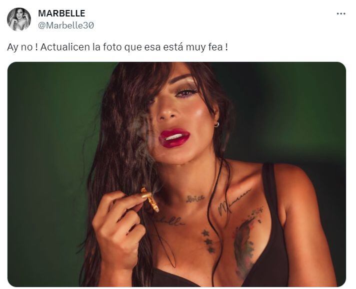 Marbelle compartió una foto suya con un cigarrillo de marihuana en la mano que desató toda una polémica.