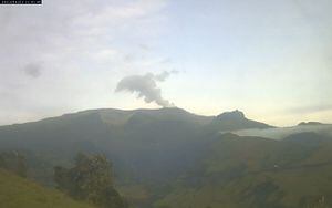 Panorámica del volcán Nevado del Ruiz (imagen registrada el 23 de abril).