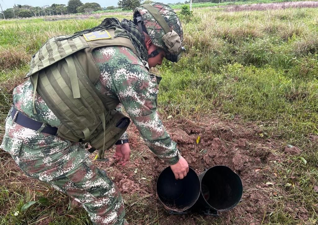 Explosivos hallados por el Ejército en Arauca.