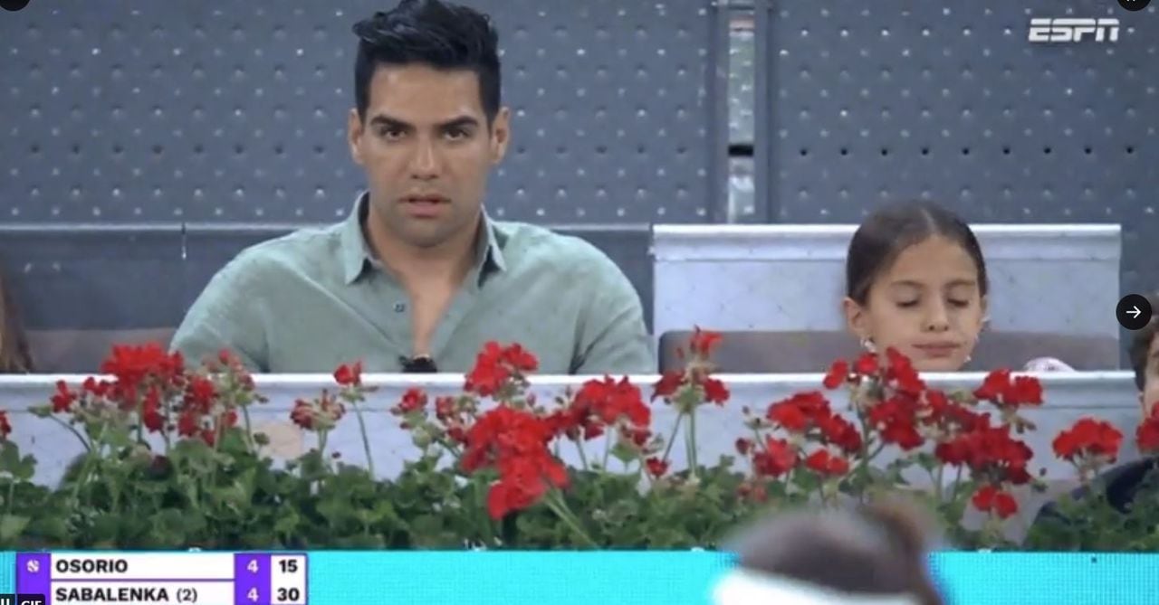 Falcao García, presente en el partido de Camila Osorio en el Masters 1000 de Madrid.