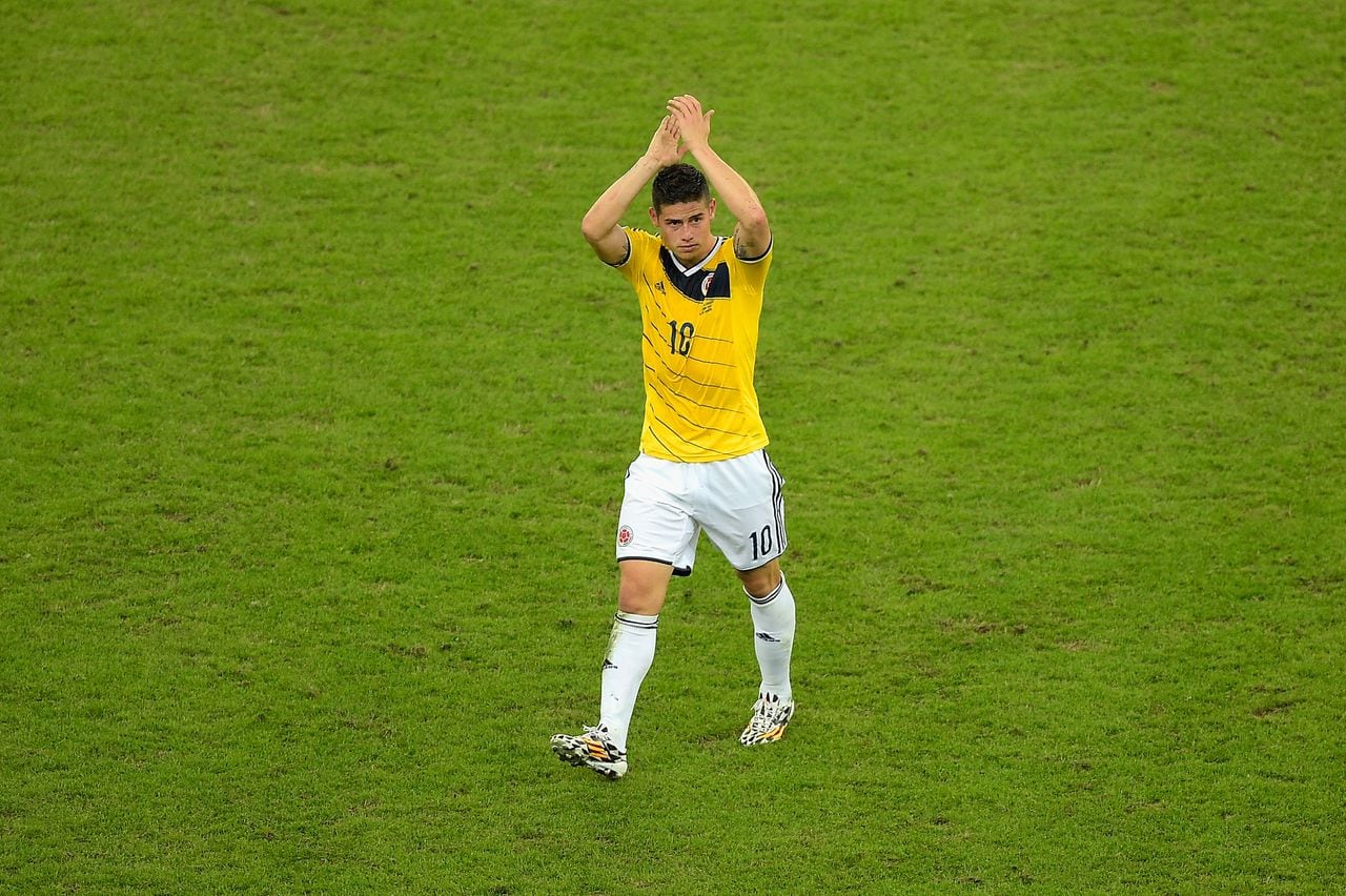 James Rodríguez en los octavos de final de la Copa del Mundo 2014
