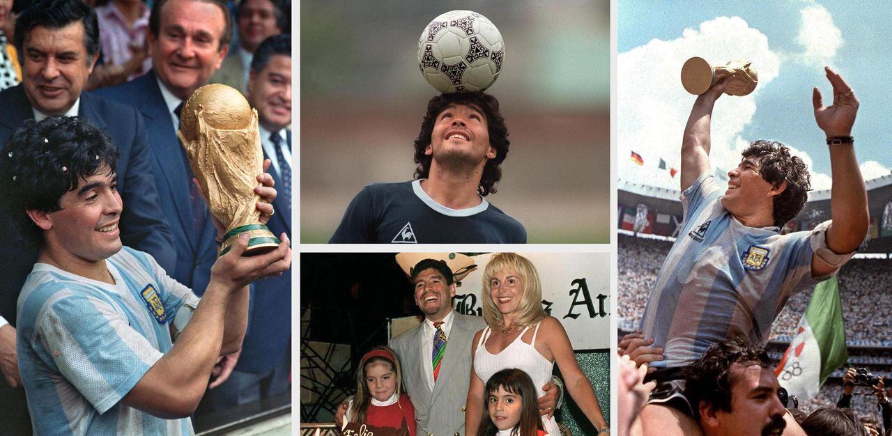 Diego Maradona se llevó todos los honores en el Mundial de México 86. En la vuelta olímpica fue llevado a hombros por Roberto Cejas.