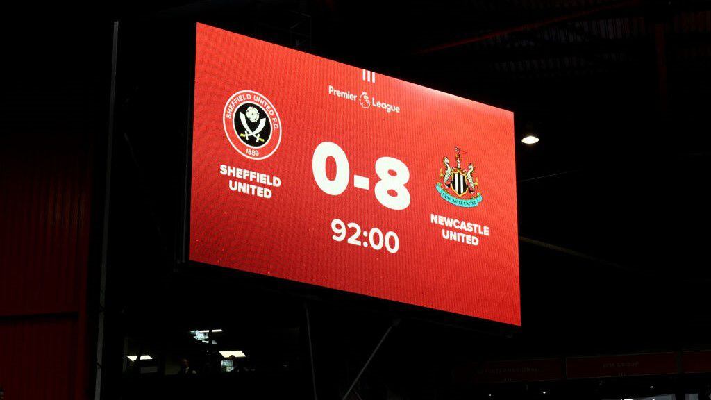 Sheffield United 0-8 Newcastle United