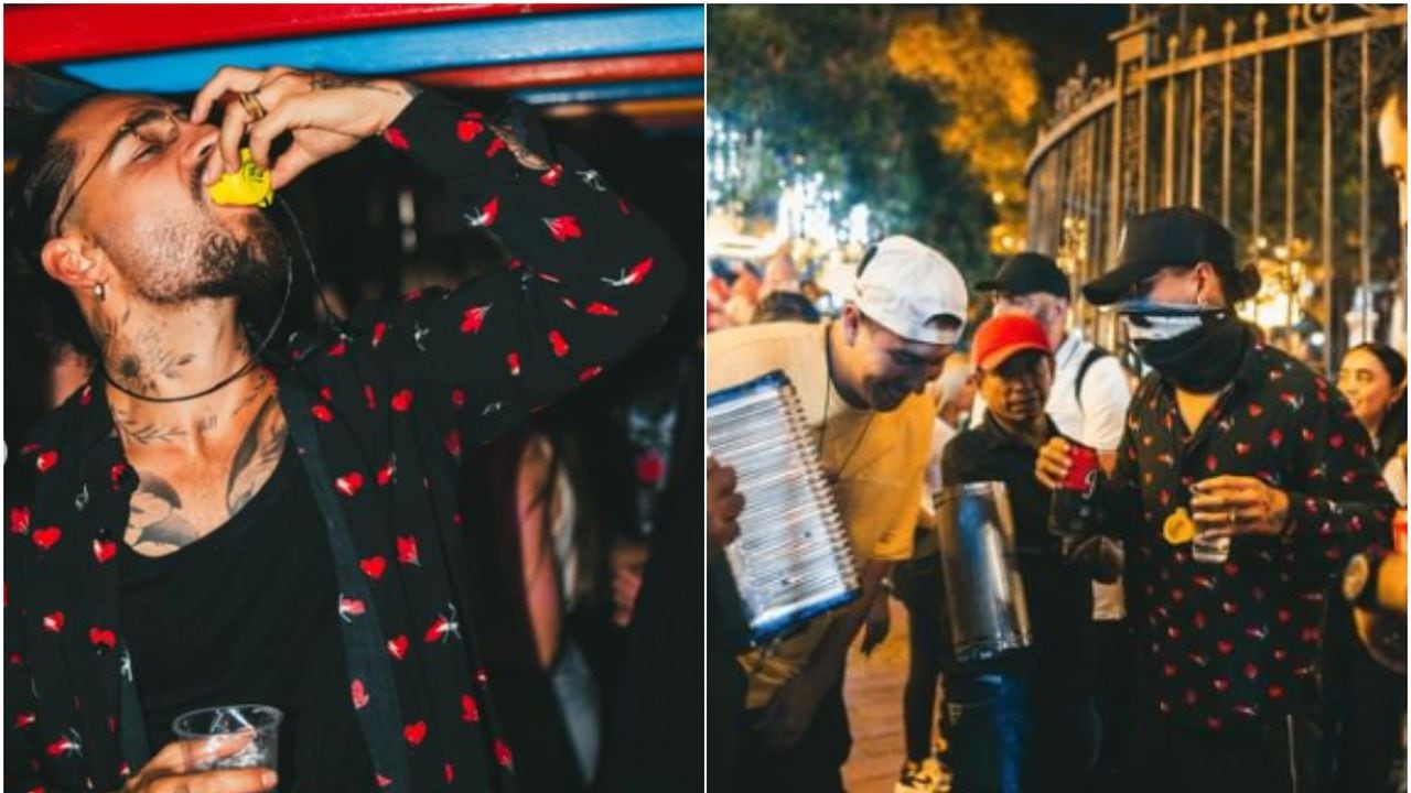 Maluma estuvo en tremenda fiesta en una chiva rumbera en Medellín y sus videos se viralizaron en redes.