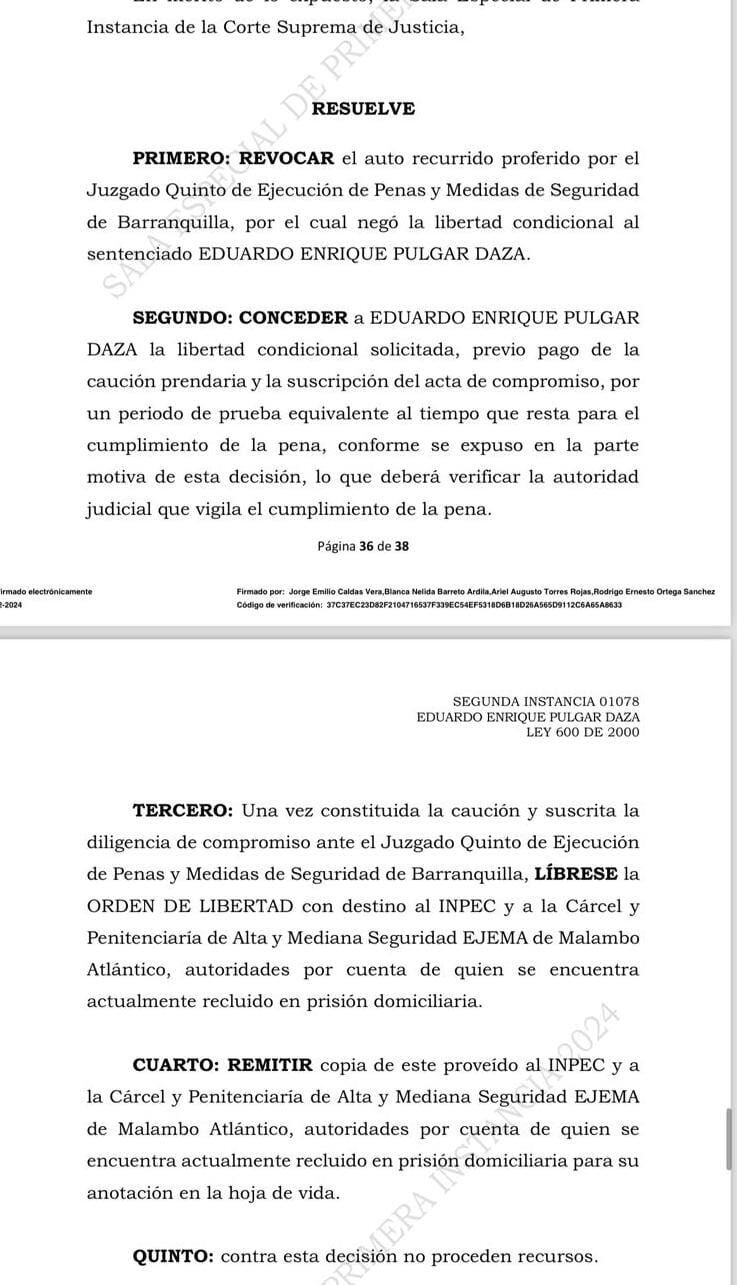 Eduardo Pulgar documento