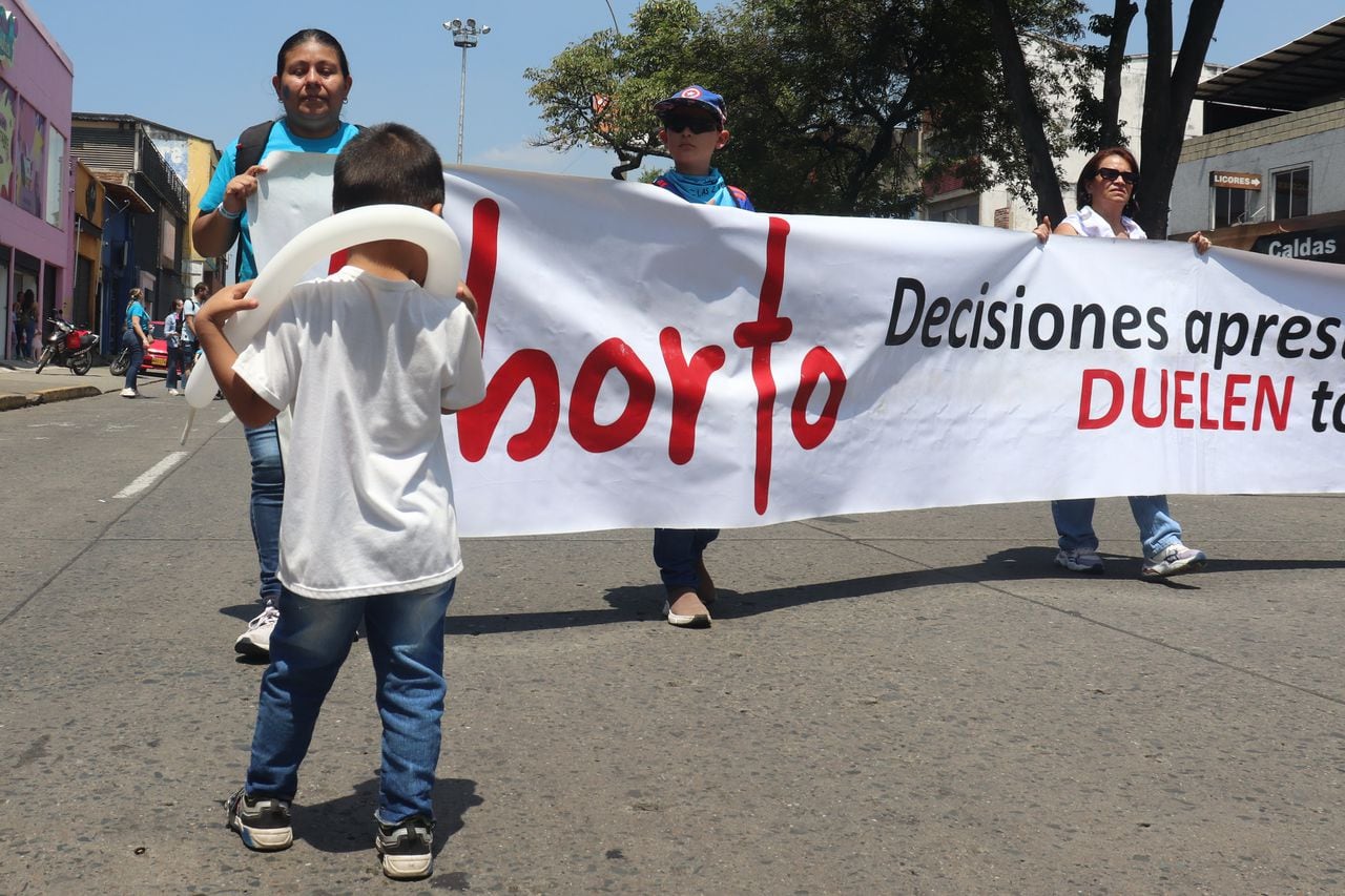 Marcha provida contra el aborto liderada por diversas organizaciones católicas para protestar contra las leyes que permiten la interrupción del embarazo.