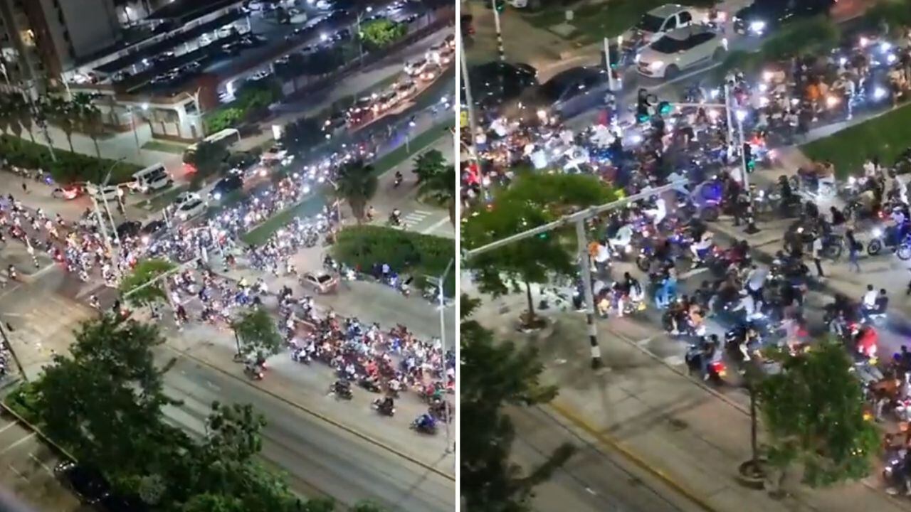 Caravanas de miles de motociclistas por las principales calles del Distrito de Barranquilla.