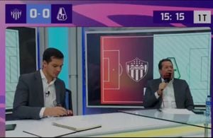 Javier Fernández narra gol a favor del Tolima pero lo relata como si lo hubiera hecho el Medellín, cuando el partido es entre Junior y el Tolima, este domingo 24 de septiembre del 2023.