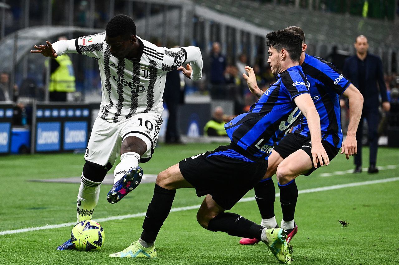 Imagen del duelo entre Inter de Milán y Juventus, por la semifinal vuelta de la Copa de Italia 2023. Foto: AFP