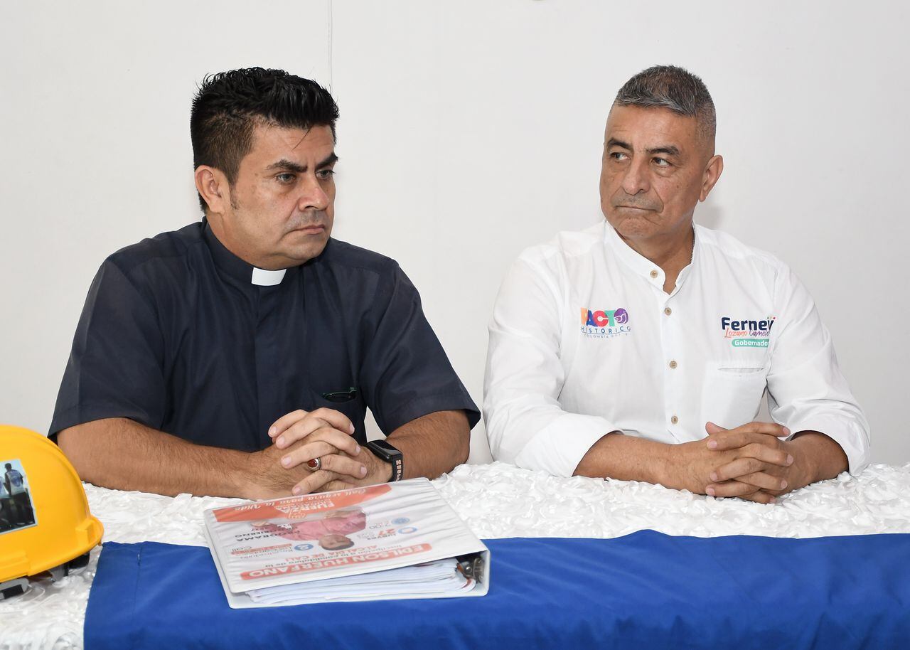 Padre Edilson Húerfanorespetivamente  y Ferney Lozano condidatos a la Alcaldia de Cali y la gobernación del Valle respetivamente