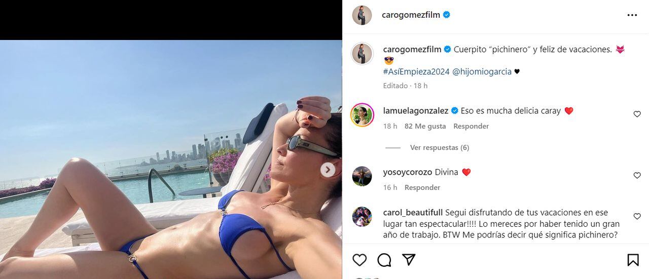 Carolina Gómez  posó en sensual bikini y dejó as sus seguidores con la boca abierta con su cuerpazo.