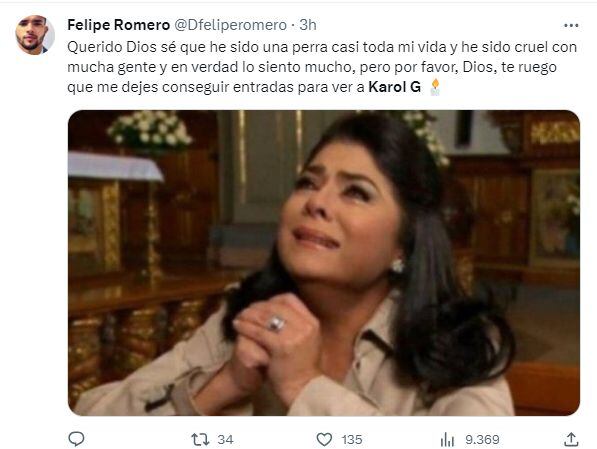 Los memes inundaron las redes sociales, tras agotarse las entradas para el concierto de Karol G en Medellín.