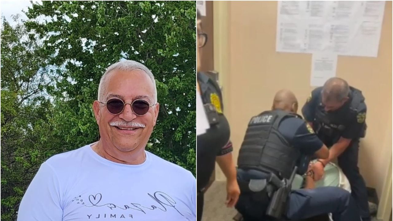 Michel Plazas Vega, un colombiano de casi 70 años, fue tirado al piso e inmovilizado por policías americanos.