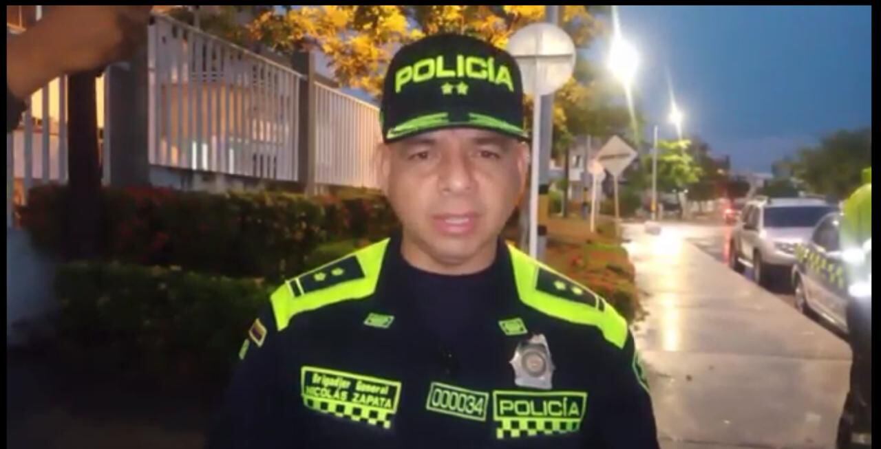Brigadier General Nicolás Alejandro Zapata Restrepo Comandante de la policía Metropolitana de Cartagena de Indias.