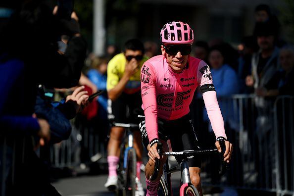 SANTURTZI, SPAIN - APRIL 06: Rigoberto Uran of Colombia and Team EF Education-Easypost prior to the 62nd Itzulia Basque Country, Stage 4 a 175.7km stage from Santurtzi to Santurtzi / #UCIWT / on April 06, 2023 in Santurtzi, Spain. (Photo by David Ramos/Getty Images)