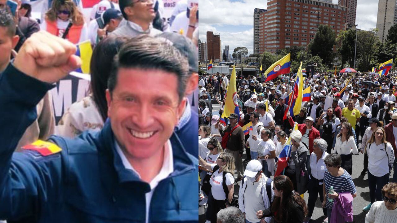 Diego Molano es el único precandidato a la Alcaldía de Bogotá que salió a marchar en contra del Gobierno Petro.