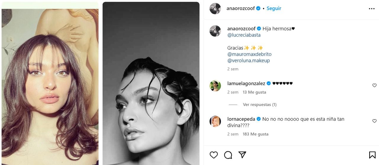 Ana María Orozco compartió fotos de su hija mayor y los usuarios en redes sociales se desataron en comentarios.